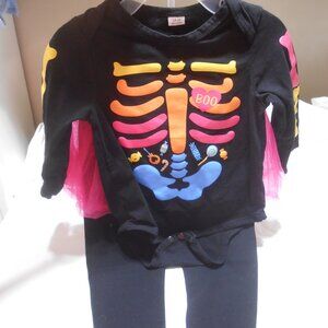 CUTE NWOT BOO SKELETON BABY GIRL HALLOWEEN COSTUME TUTU SIZE 18-24 MOS 2 PC 🎃👶